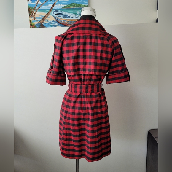 Burberry trench coat/dress in red Buffalo check - Picture 3 of 16